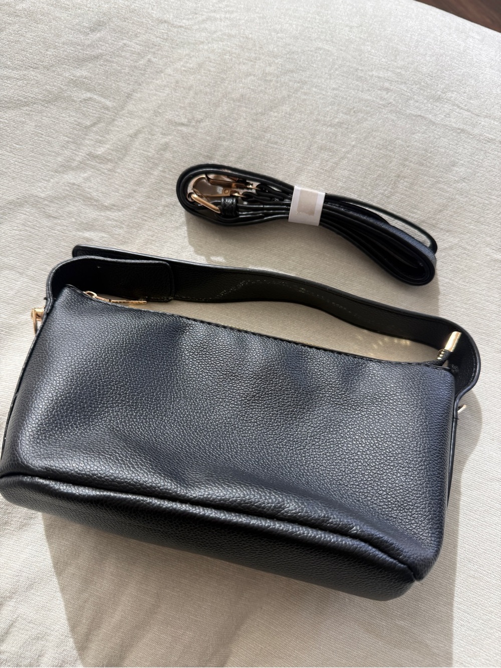 Black Faux Leather Mini Bag